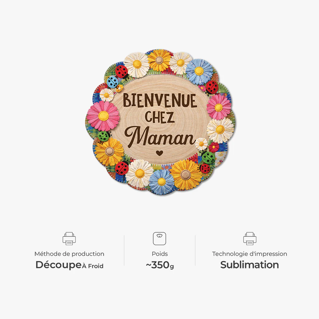 [Effet d'impression 3D] Paillasson Forme Originale Personnalisé - Bienvenue Chez Mamie Maman - Image 4