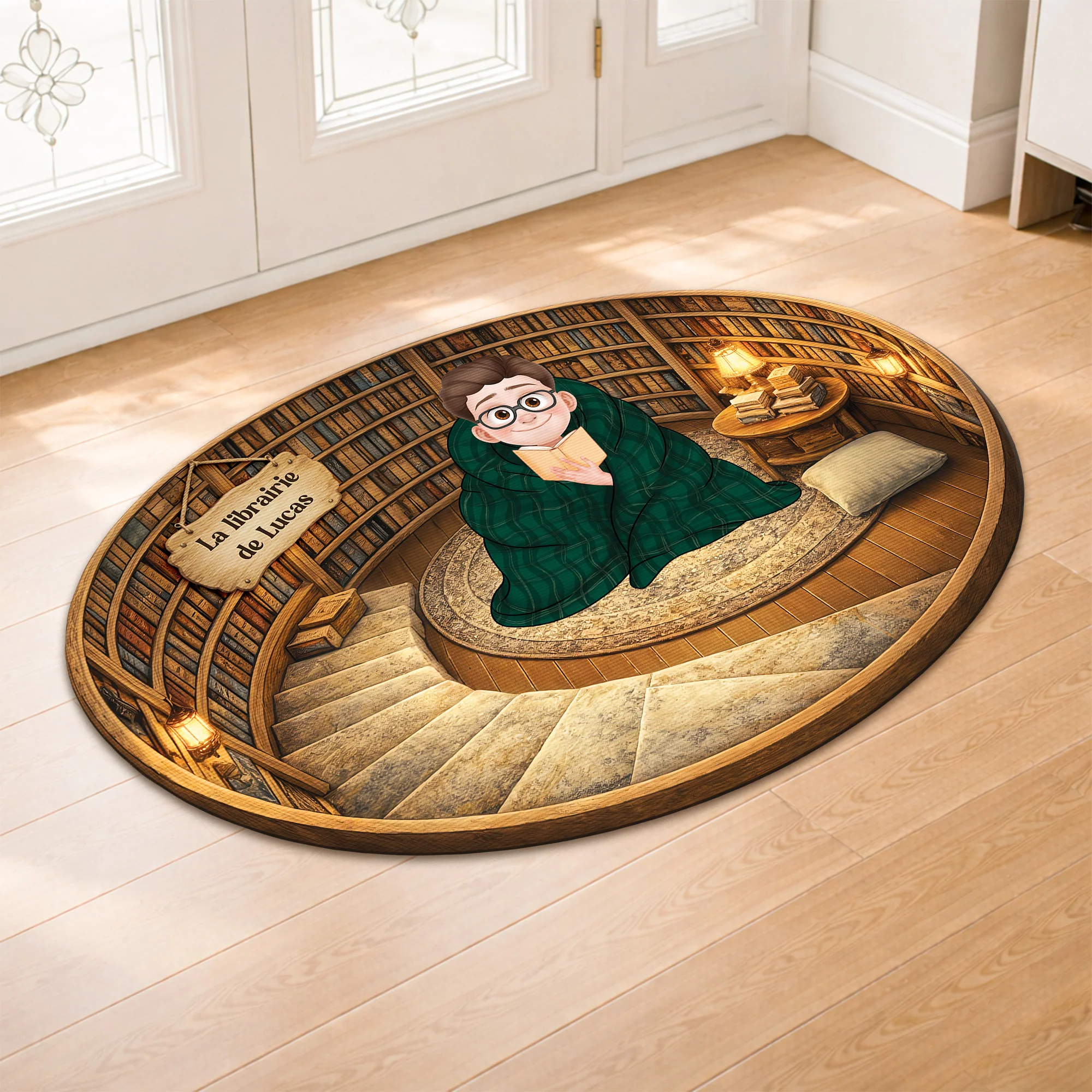 [Effet d'impression 3D] Paillasson Forme Originale Pour Fan De Livre - Cadeau Personnalisé Femme/Homme - Image 2