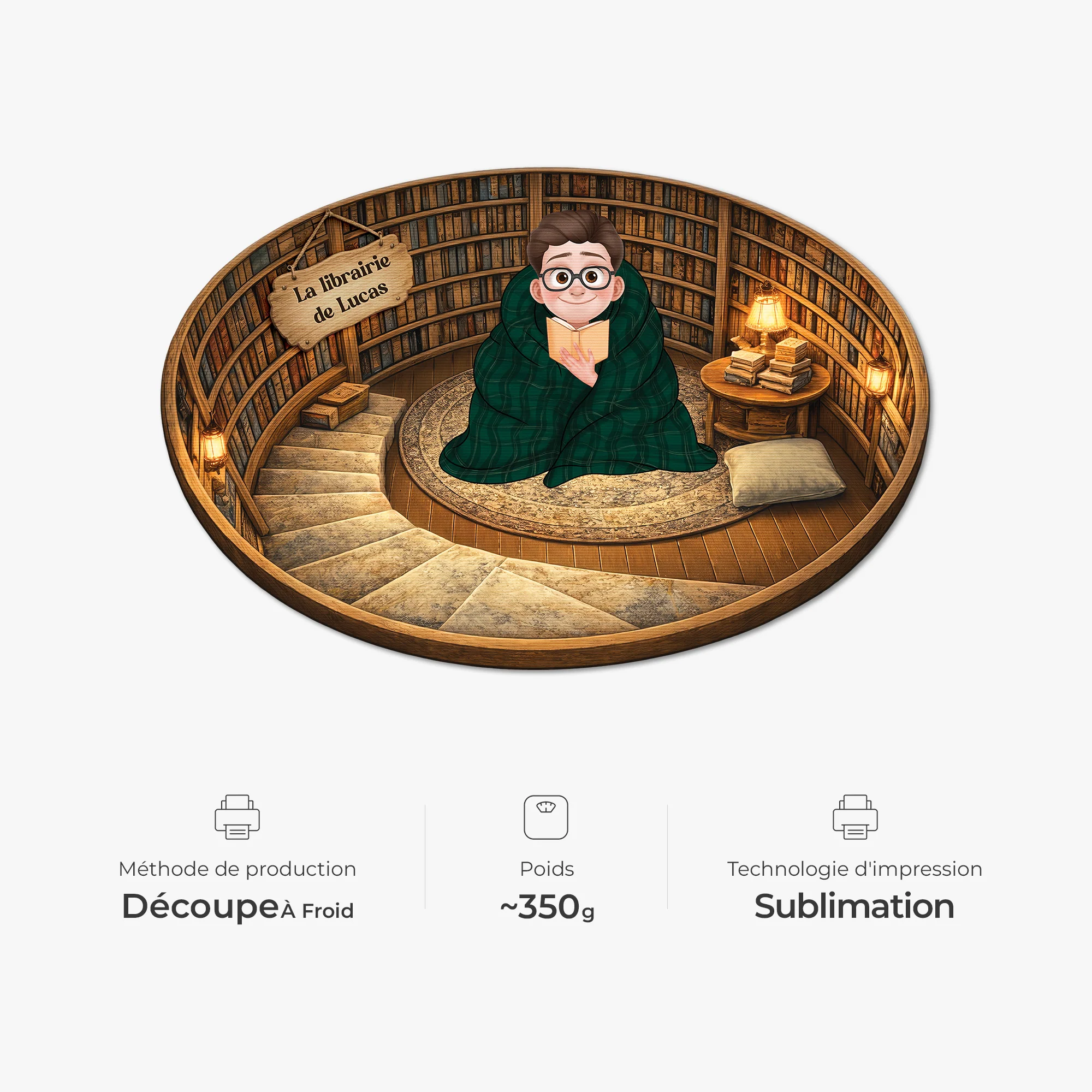 [Effet d'impression 3D] Paillasson Forme Originale Pour Fan De Livre - Cadeau Personnalisé Femme/Homme - Image 4