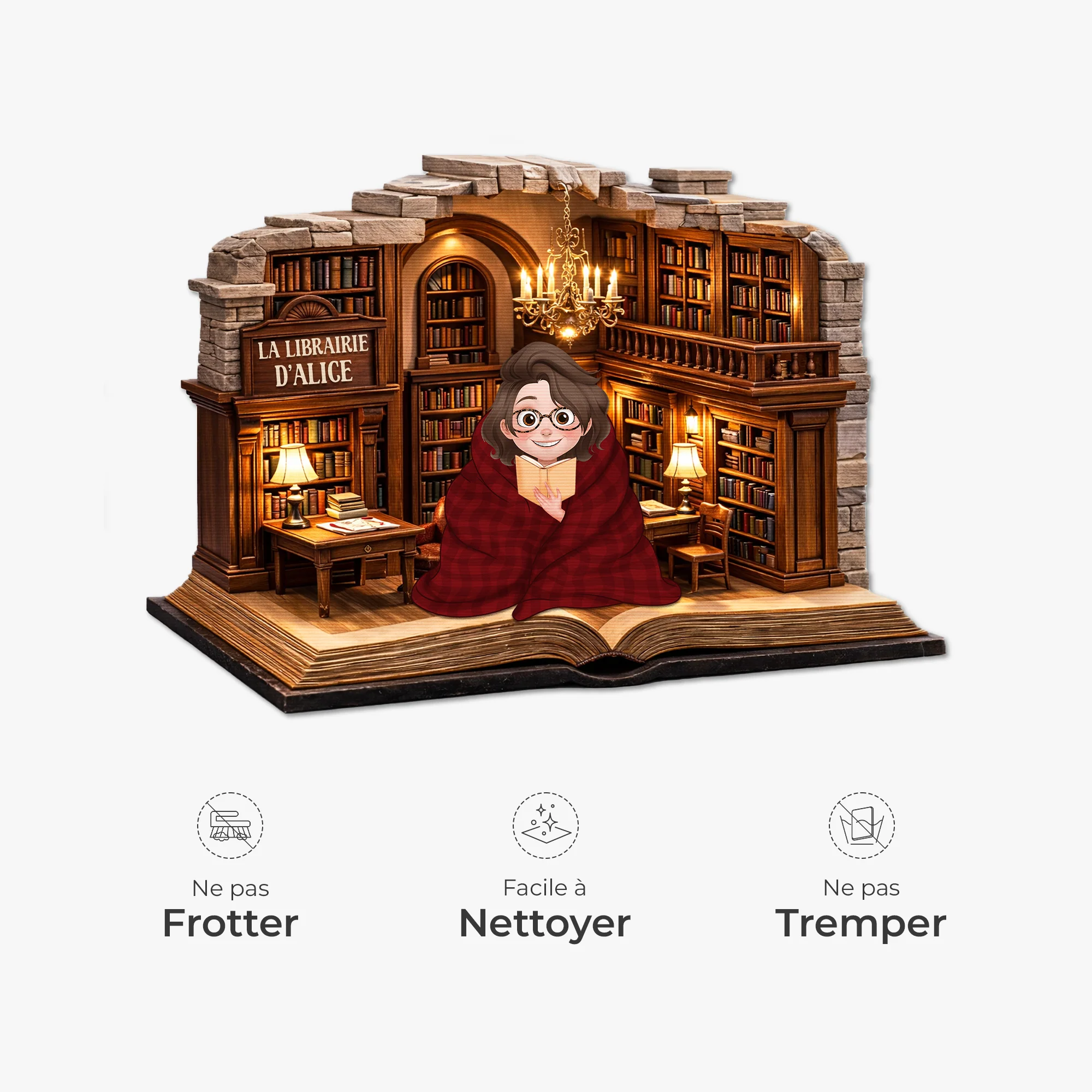 [Effet d'impression 3D] Paillasson Personnalisé Forme Originale Femme/Homme - Librairie Cadeau Fan De Livre - Image 5