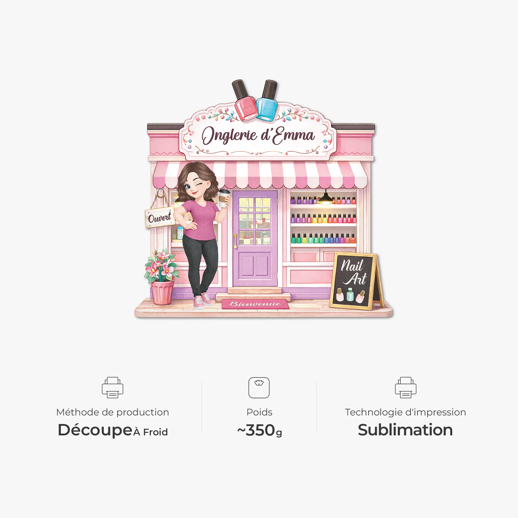 [Effet d'impression 3D] Paillasson Forme Originale Personnalisé Femme - Mon Onglerie - Image 4