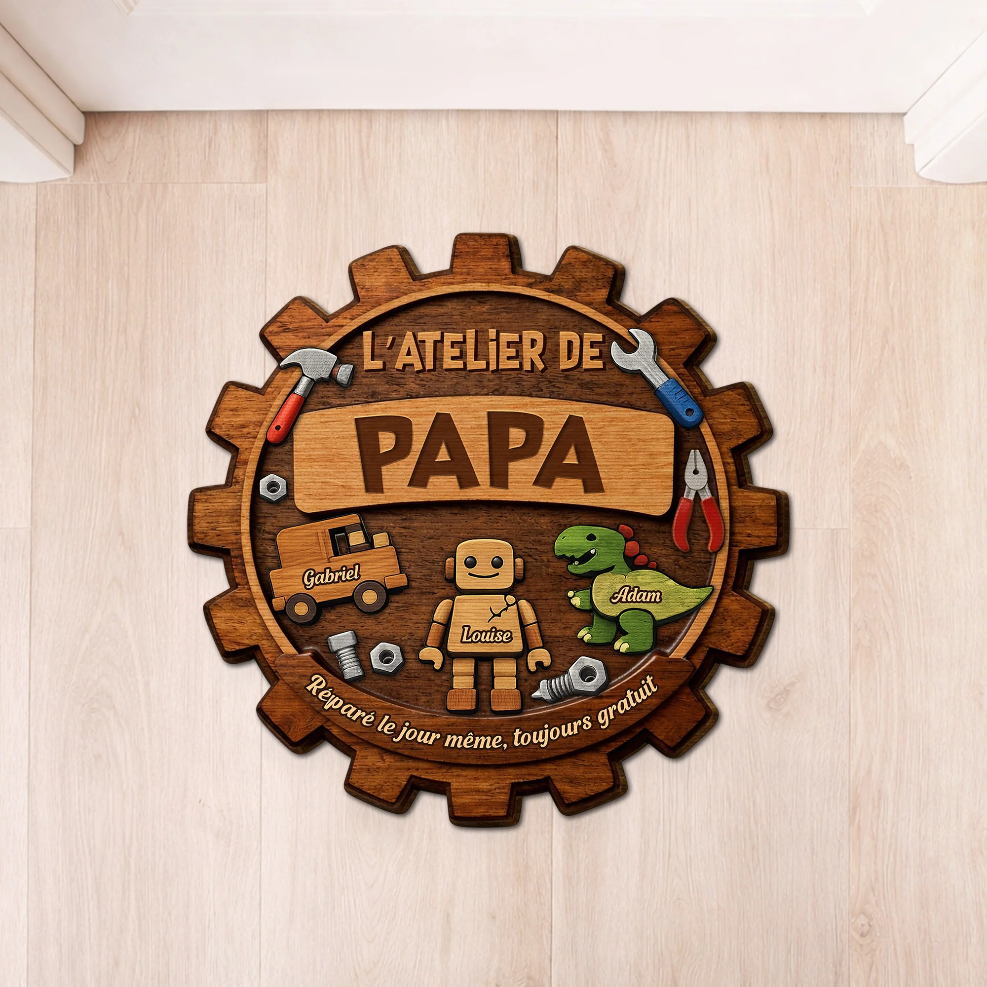 [Effet d'impression 3D] Paillasson Personnalisé À Forme Originale - Atelier De Papa Bricoleur