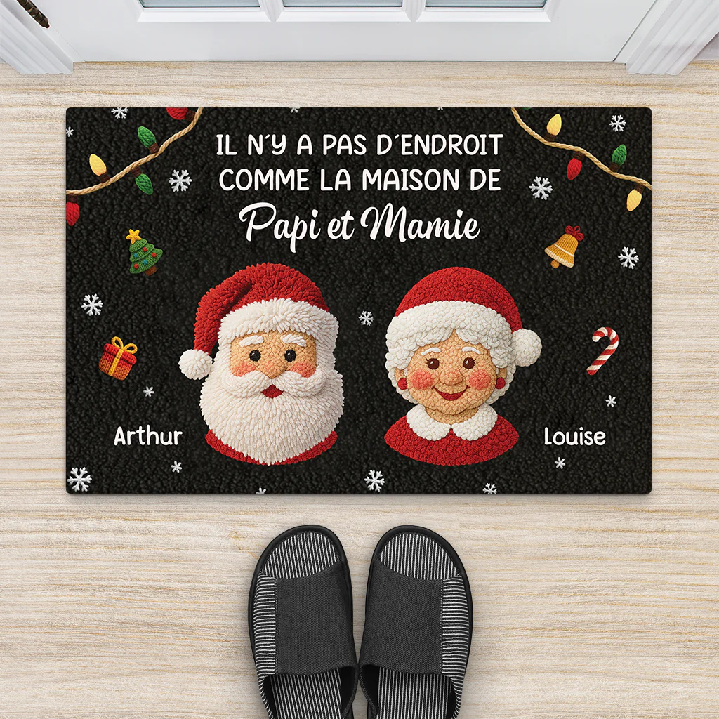 Personnalisé Paillasson - La Maison De Papi Et Mamie Noël - Effet 3D - Image 2