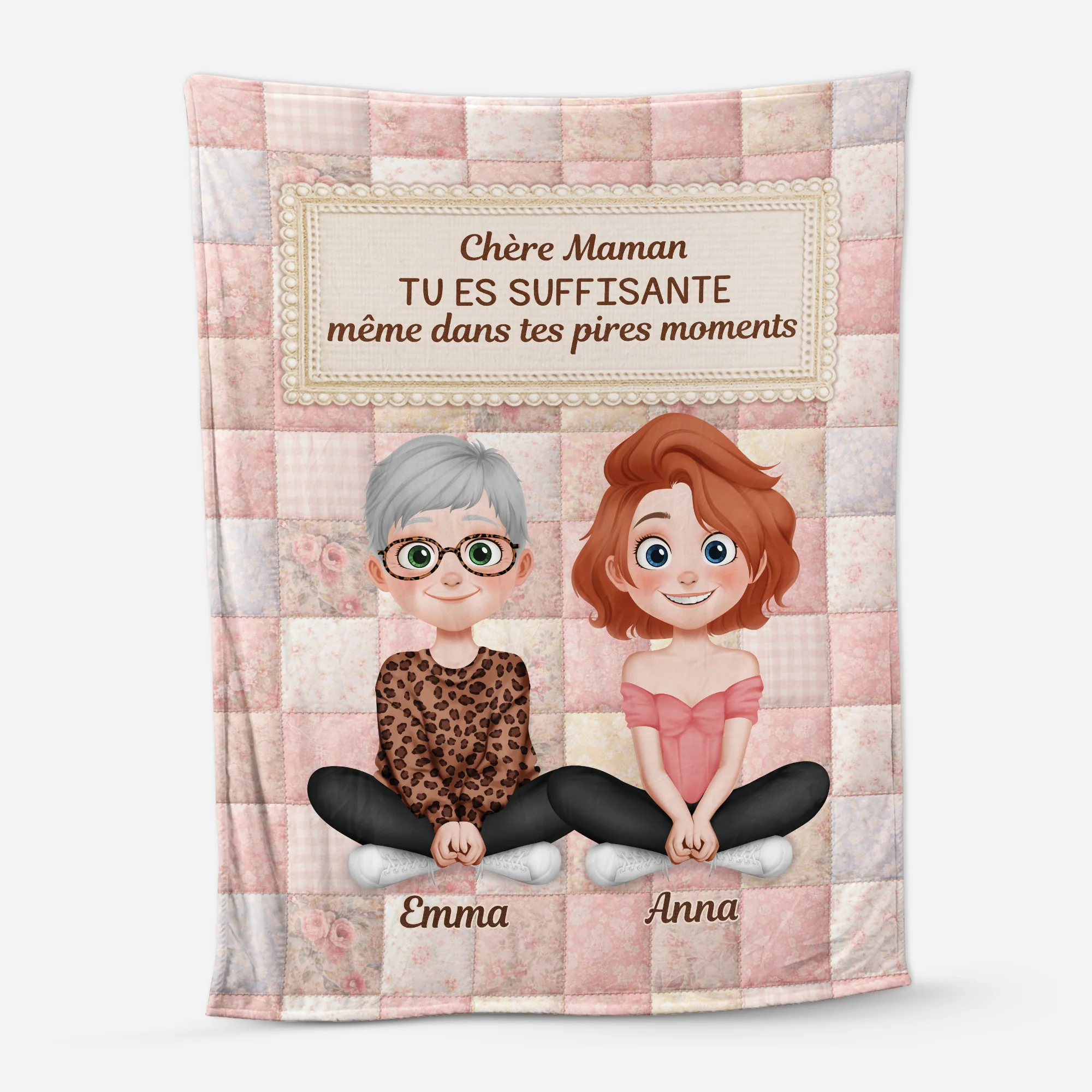 [Effet d'impression 3D] Plaid Personnalisé Texte | Tu Es Suffisante Pour Mamie Maman