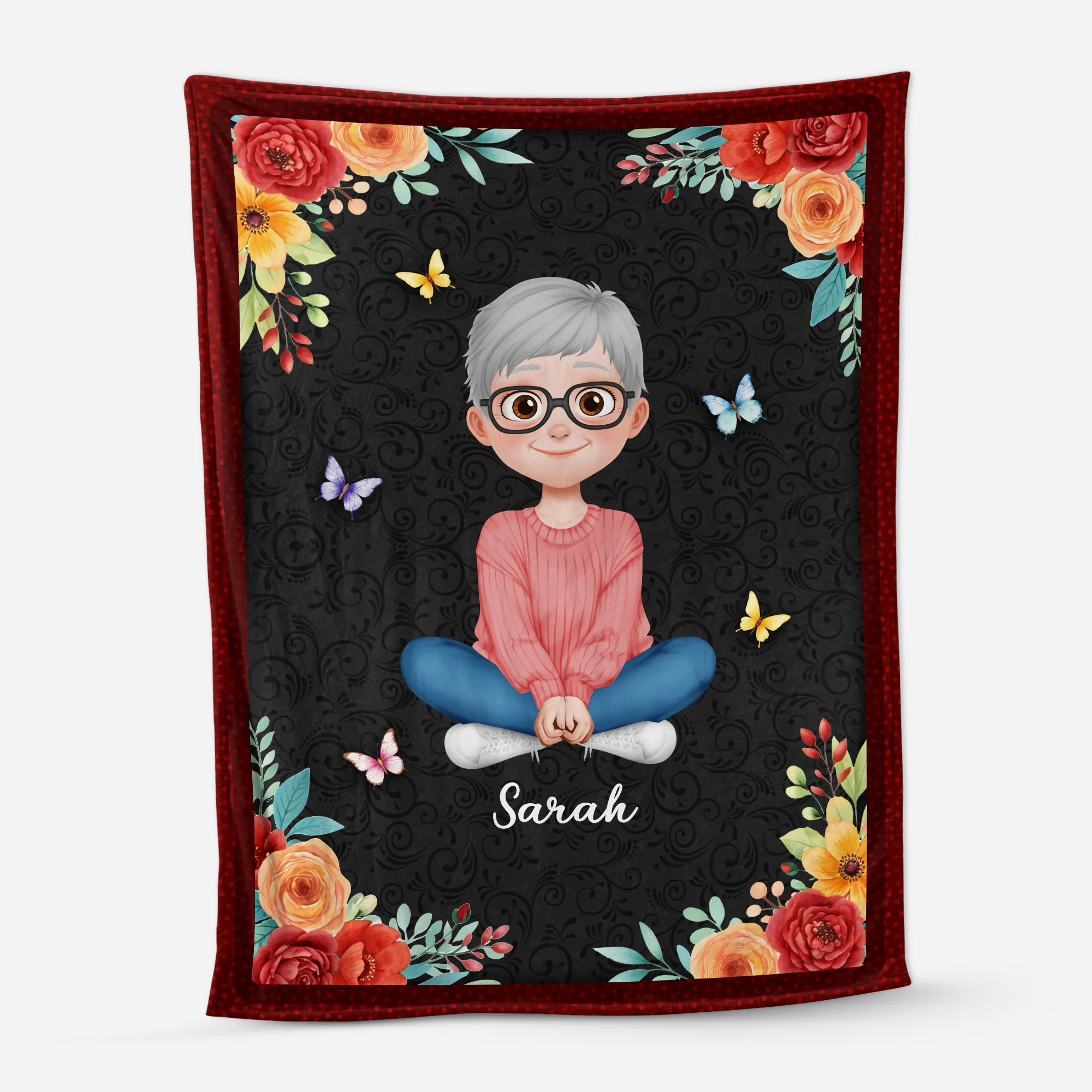 [Effet d'impression 3D] Plaid Personnalisé Famille | Cadeau Unique Pour Femme Et Homme