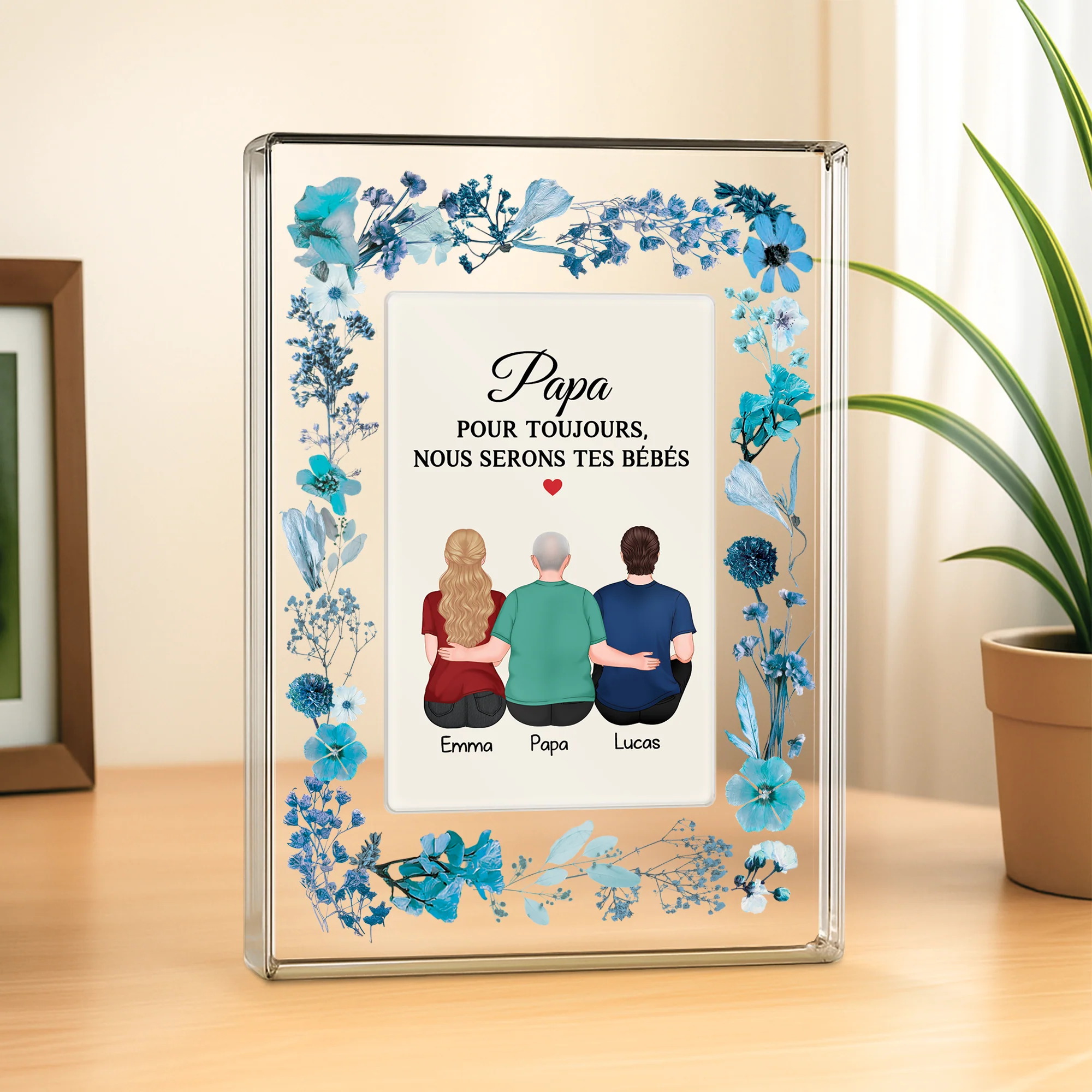 [Effet d'impression 3D] Plaque En Acrylique Rectangulaire Personnalisée - Bébés De Maman Papa - Image 2