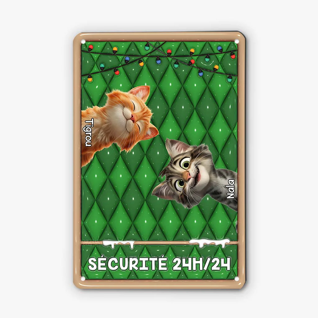 [Effet d'impression 3D] Plaque En Métal Personnalisée Avec Chat - Sécurité - Image 2