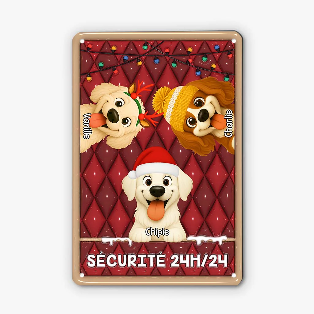 [Effet d'impression 3D] Plaque En Métal Personnalisée Avec Chien - Sécurité
