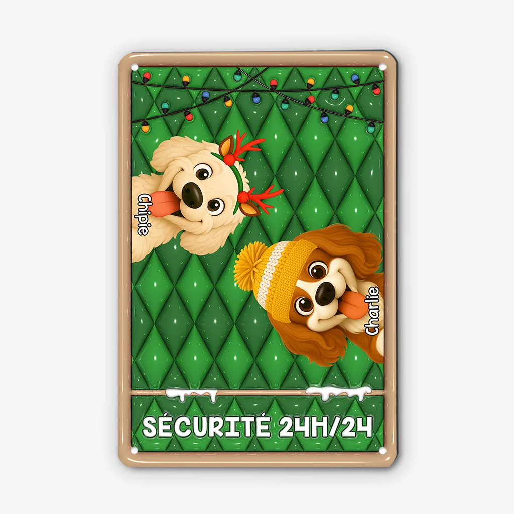 [Effet d'impression 3D] Plaque En Métal Personnalisée Avec Chien - Sécurité - Image 2