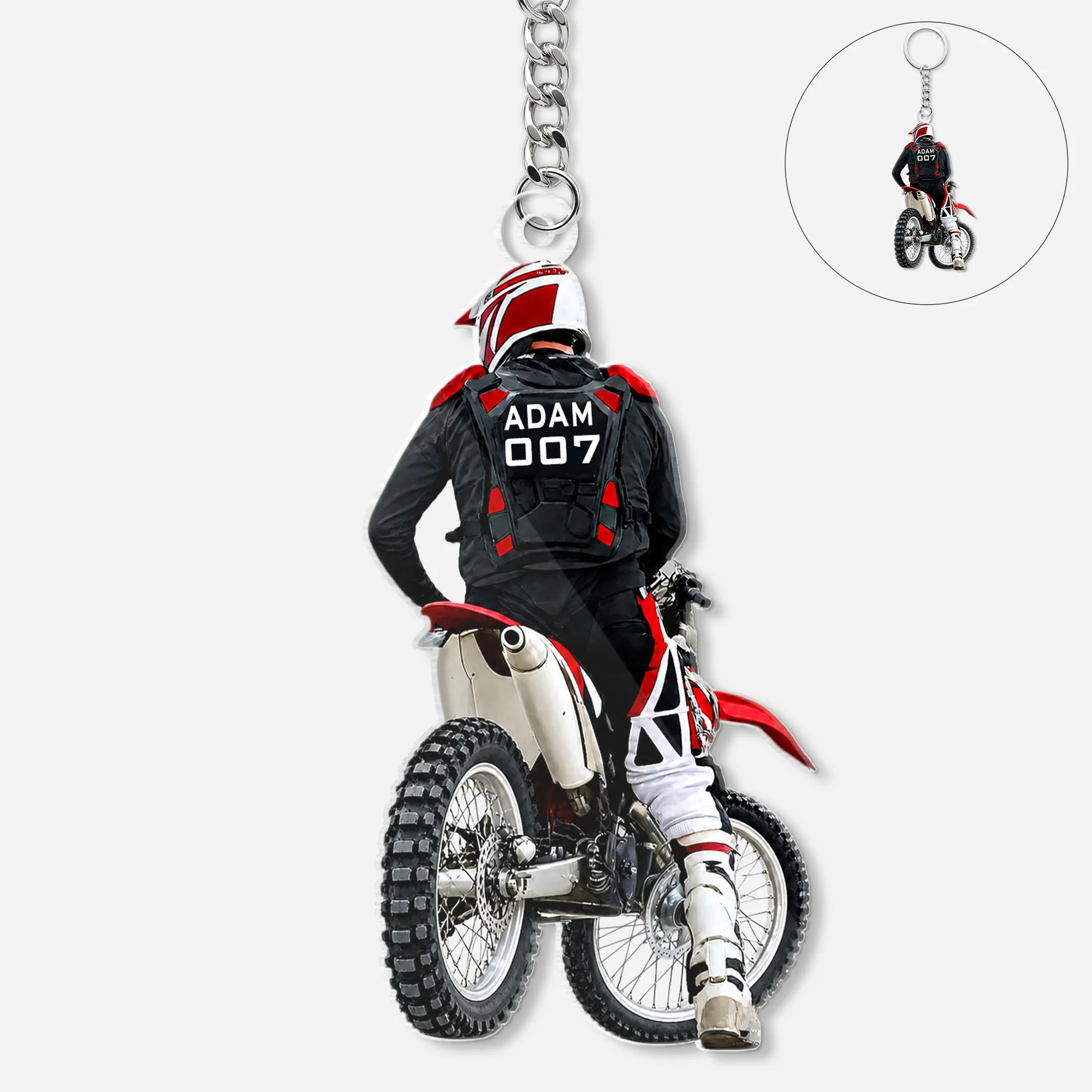 [Effet d'impression 3D] Porte Clés Personnalisé Acrylique - Cadeau Fan De Moto Cross
