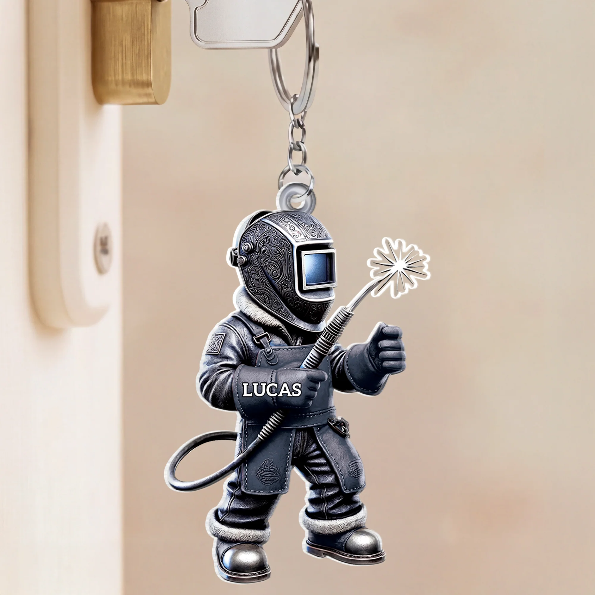 [Effet d'impression 3D] Porte Clés Personnalisé Acrylique - Cadeau Pour Soudeur - Image 2