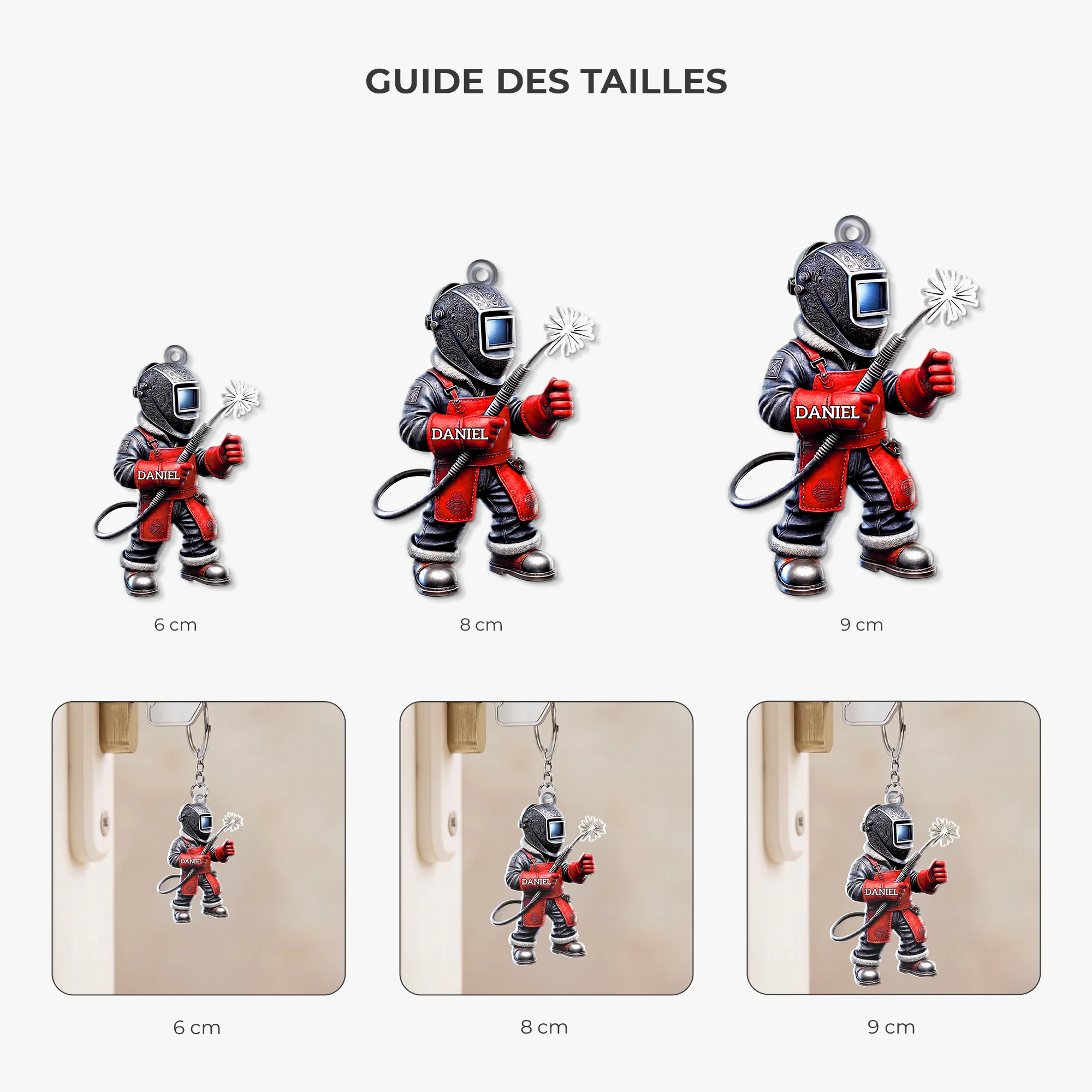 [Effet d'impression 3D] Porte Clés Personnalisé Acrylique - Cadeau Pour Soudeur - Image 3
