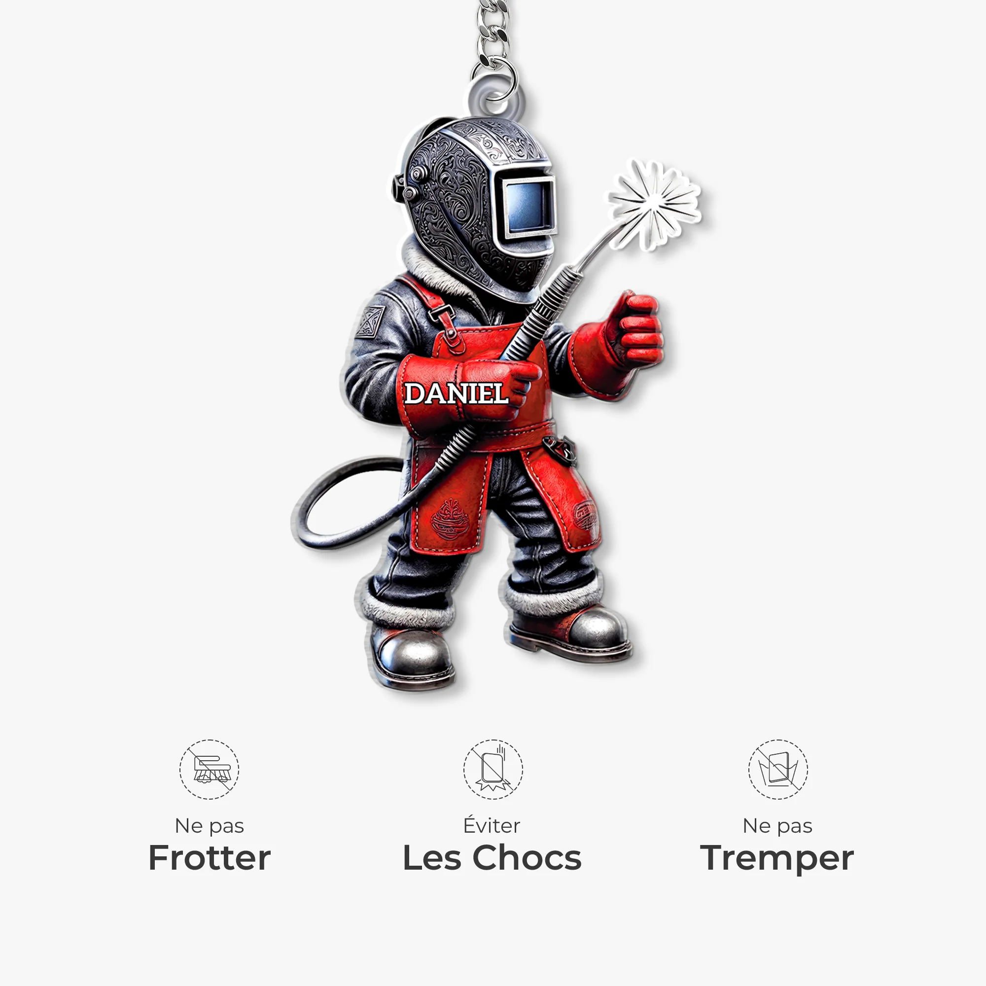 [Effet d'impression 3D] Porte Clés Personnalisé Acrylique - Cadeau Pour Soudeur - Image 5