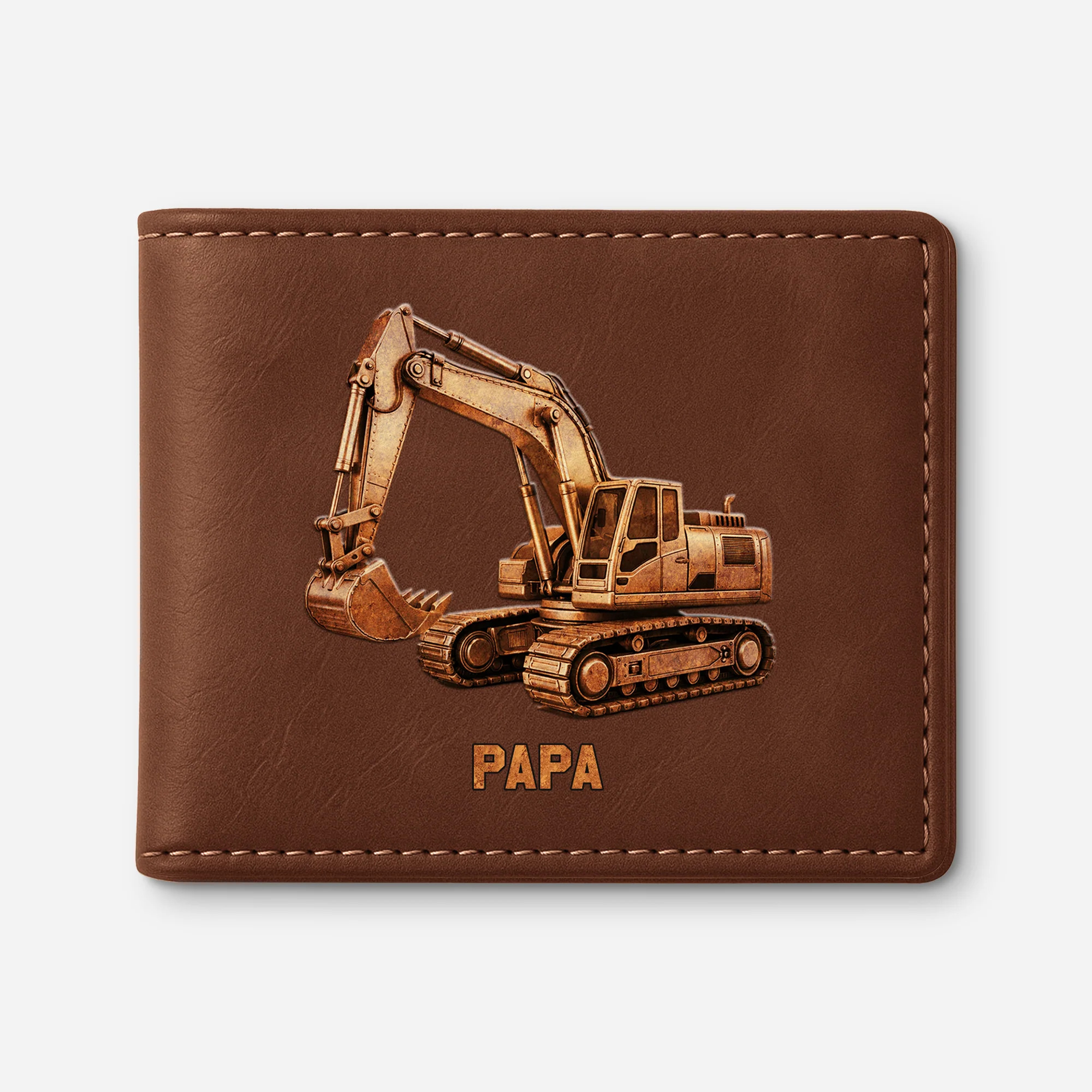 [Effet d'impression 3D] Portefeuille Personnalisé Homme - Cadeau Chantier Papa/Papy