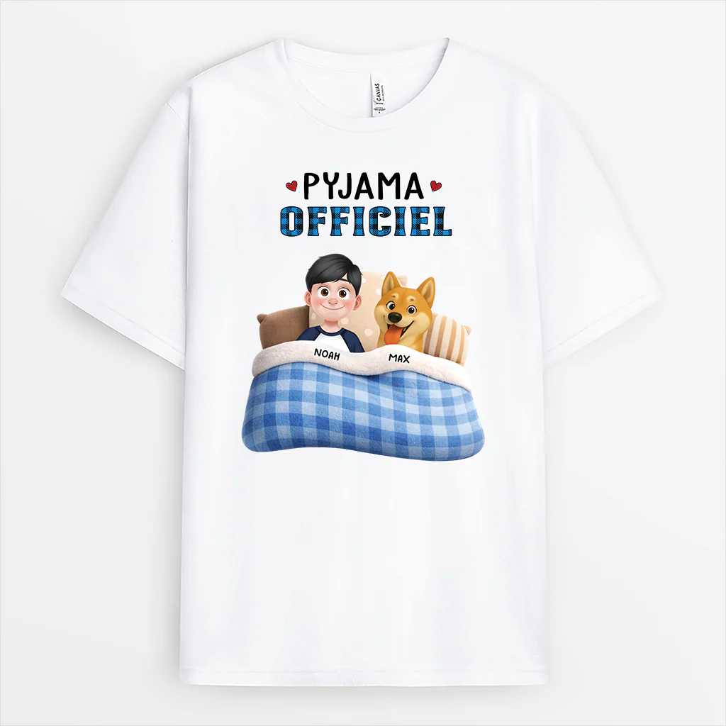 [Effet d'impression 3D] T-shirt Personnalisé Chien - Pyjama Officiel Du Sommeil