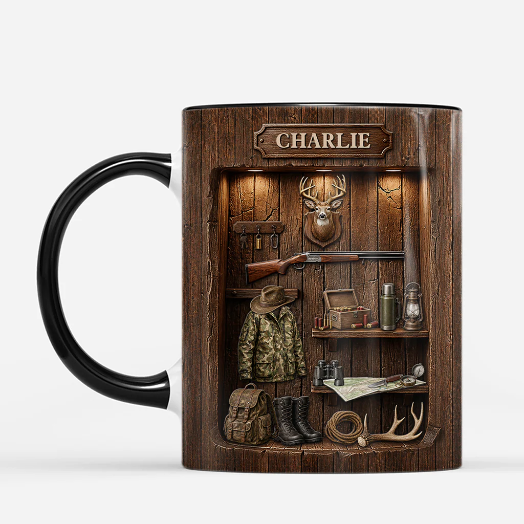 [Effet d'impression 3D] Tasse Personnalisée Avec Prénom - Cadeaux Homme Chasseur - Image 2