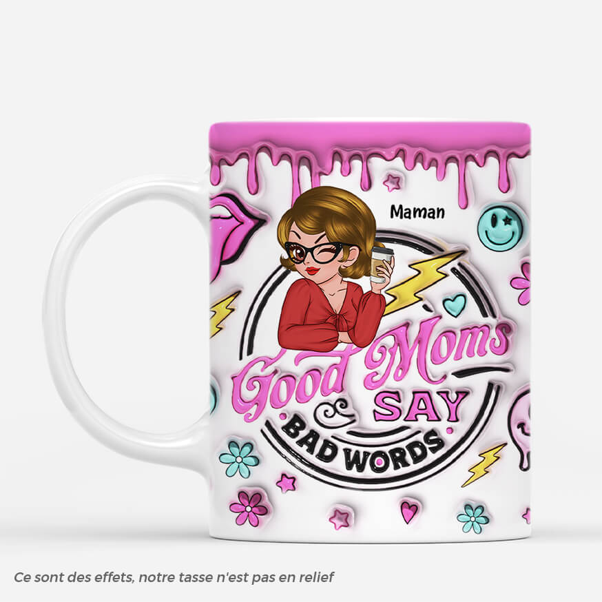 [Effet d'Impression 3D] Mug Personnalisé Maman - Bonne Maman