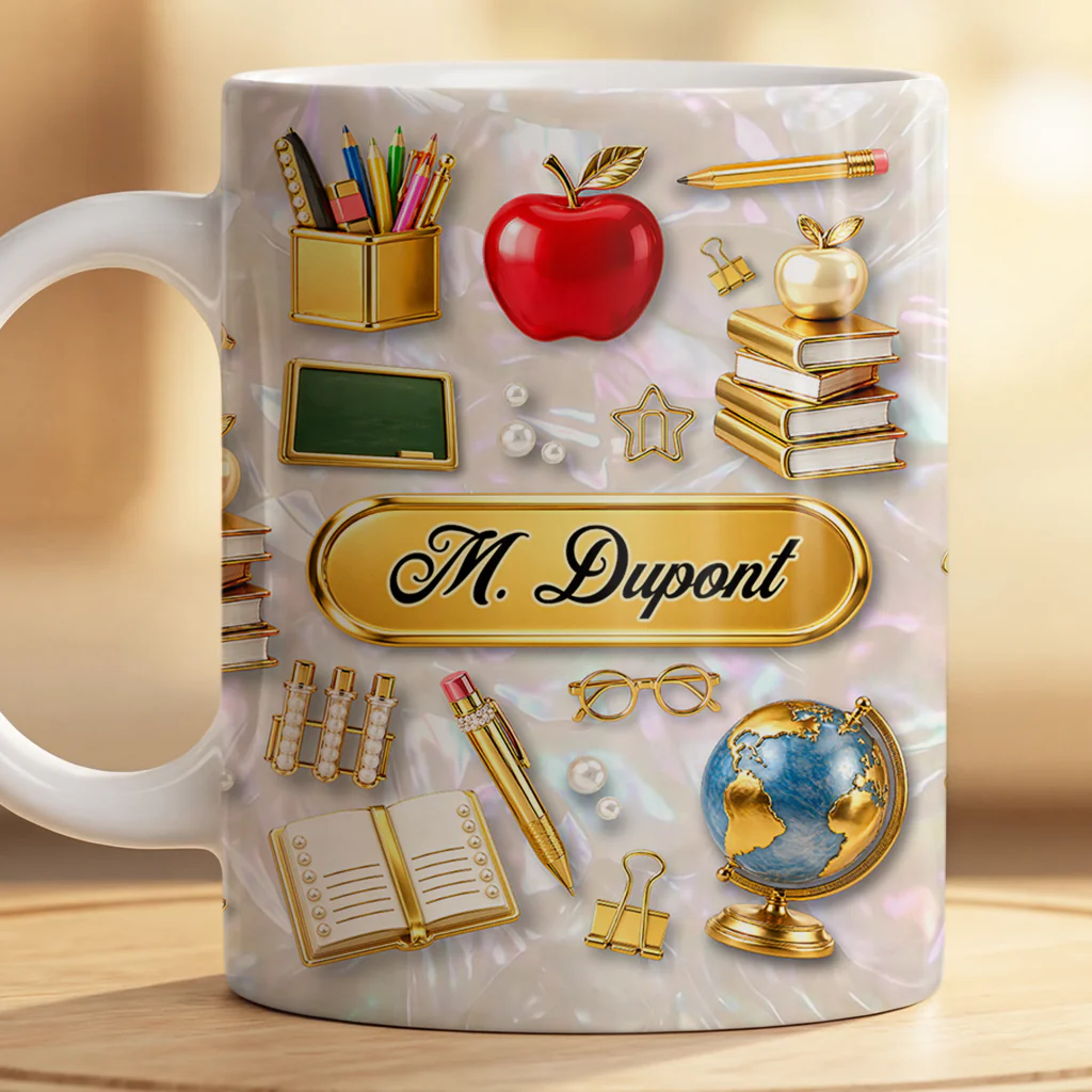 [Effet d'impression 3D] Tasse Personnalisée Enseignant - Cadeau Original Pour Enseignant - Image 2
