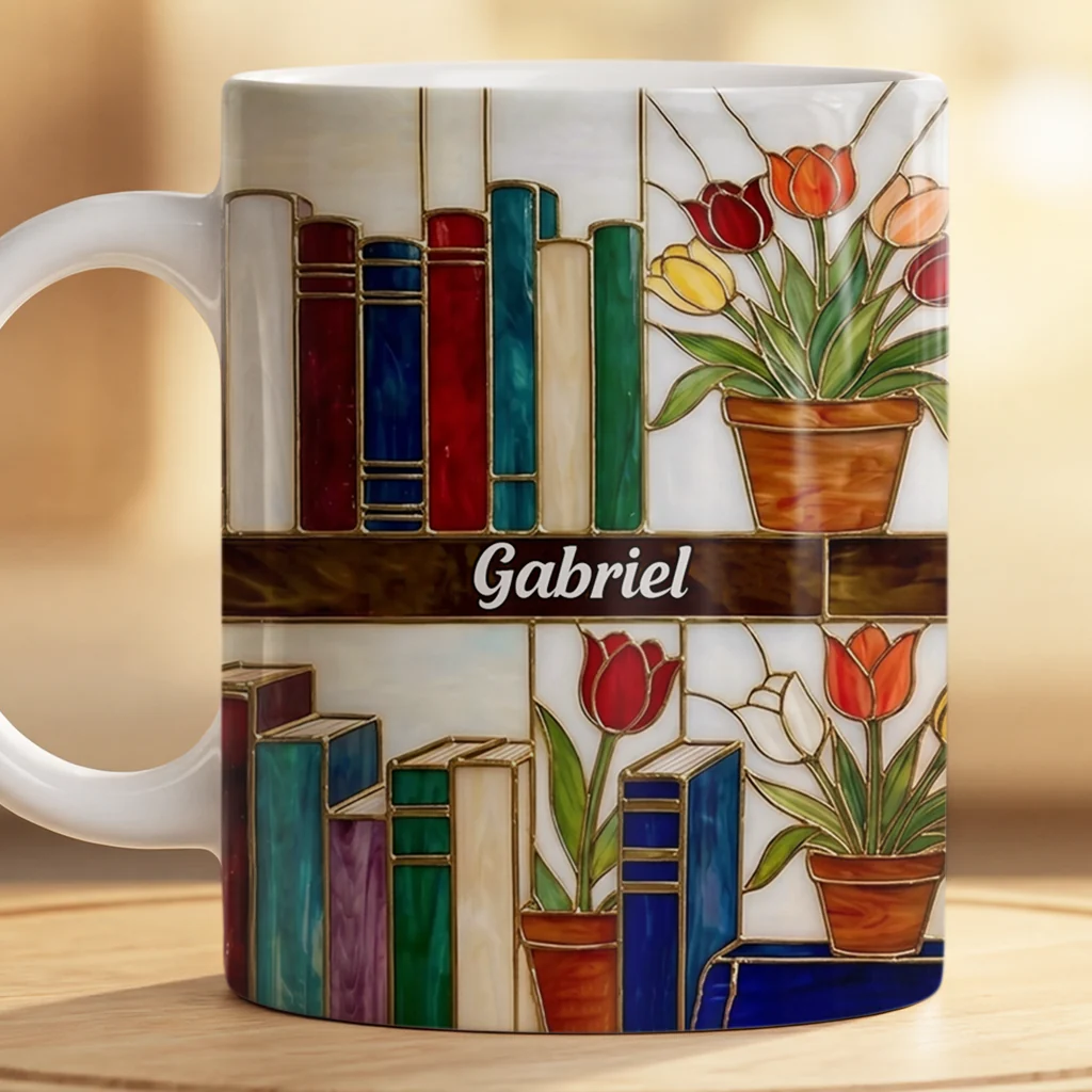 [Effet d'impression 3D] Mug Texte Personnalisé | Cadeau Fan De Livres - Image 2