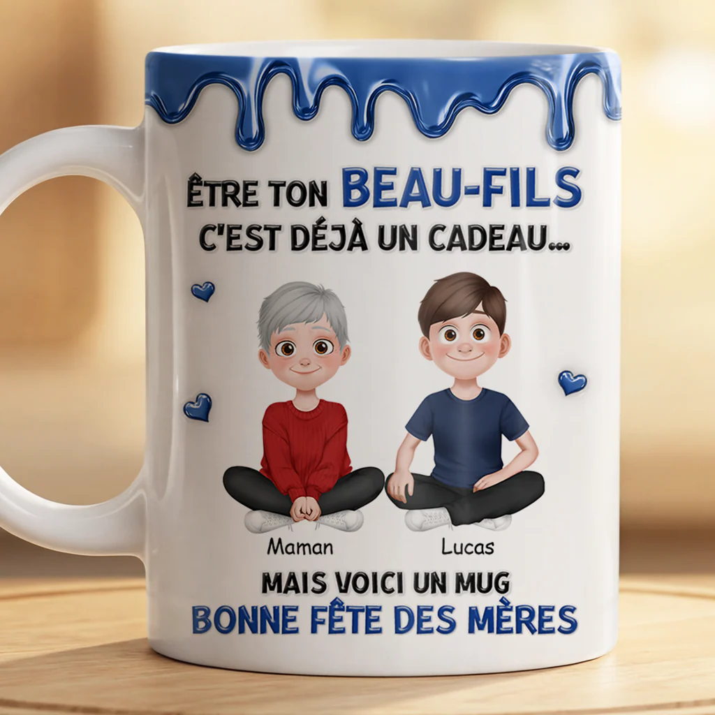 [Effet d'impression 3D] Tasse Personnalisée Fête Des Mères - Cadeau De Fille/Fils/Belle-fille/Beau-fils - Image 2