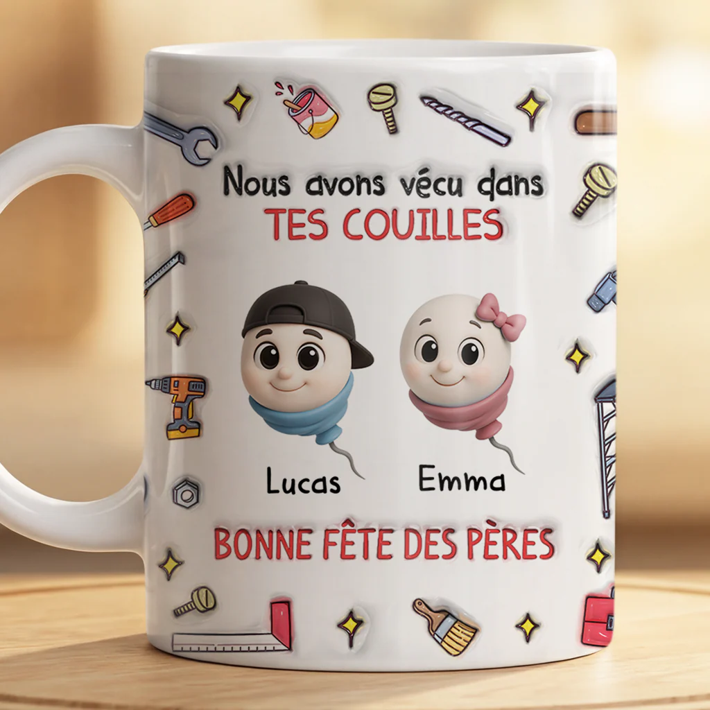 [Effet d'impression 3D] Tasse Personnalisée Maman Papa Humour - Merci De Ne Pas Nous Avoir Avalés - Image 2