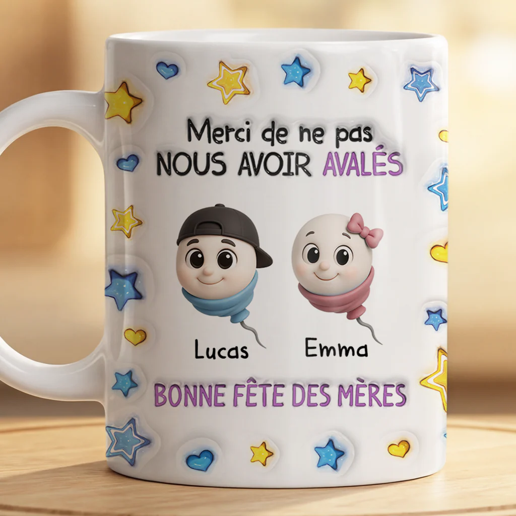 [Effet d'impression 3D] Mug Personnalisé Papa Maman Humour - Bonne Fêtes Des Pères - Image 2