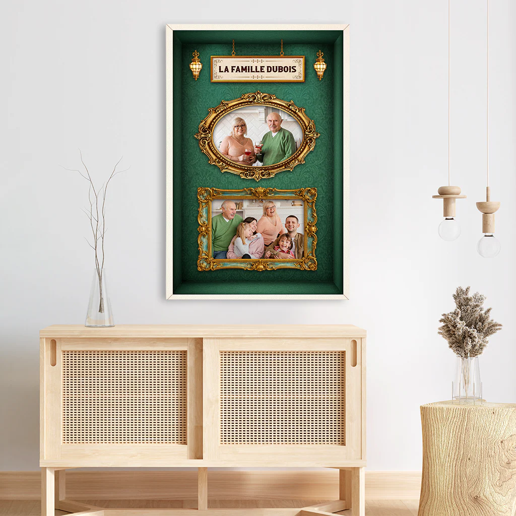 [Effet d'impression 3D] Toile Famille Personnalisable | Photo Notre Famille - Image 3