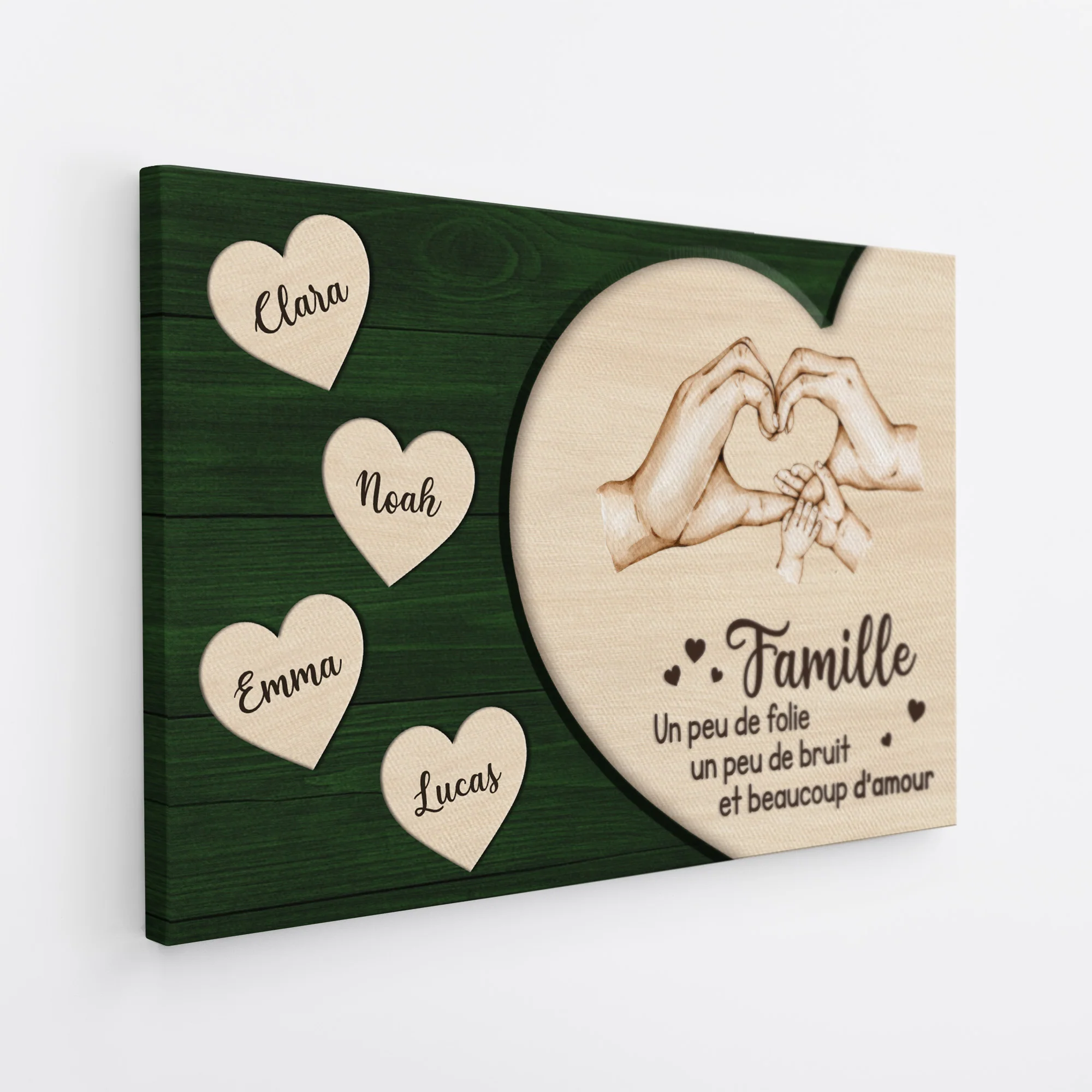 [Effet d'impression 3D] Tableau Fête Des Mères Personnalisé | Toile Amour De Maman Papa - Image 2