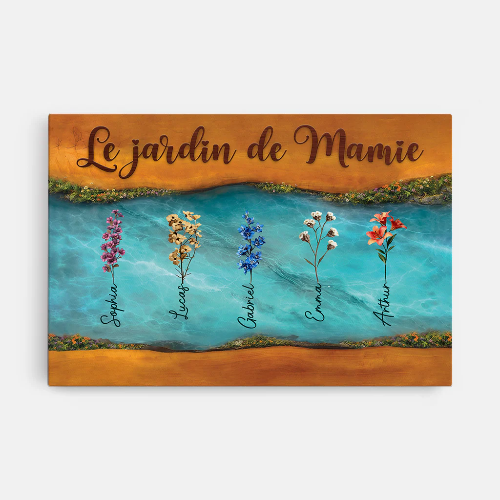 [Effet d'impression 3D] Tableau Personnalisé Maman | Toile Le Jardin De Mamie