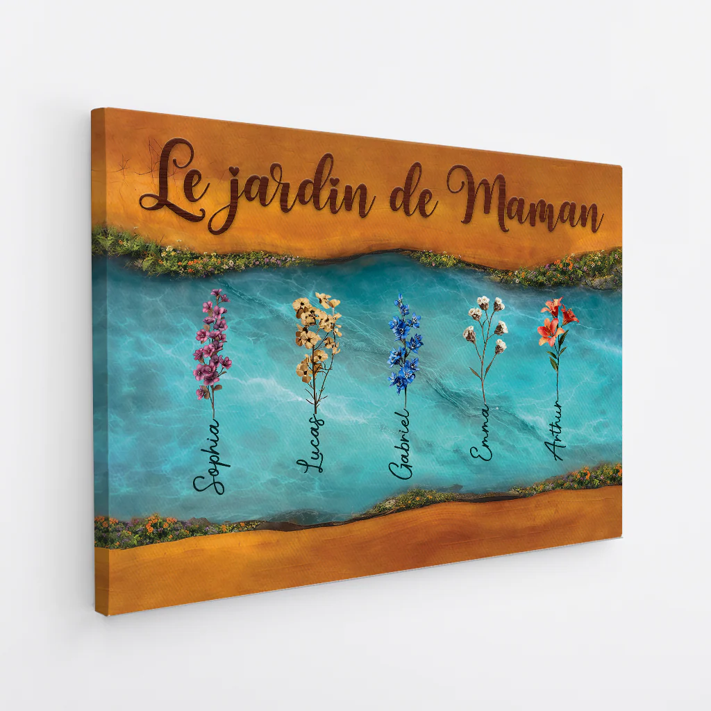 [Effet d'impression 3D] Tableau Personnalisé Maman | Toile Le Jardin De Mamie - Image 2