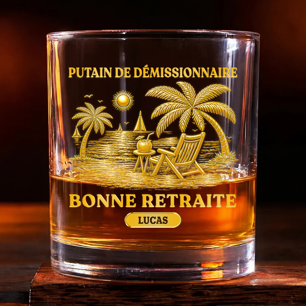 [Effet d'impression 3D] Verre À Whisky Original Personnalisé - Cadeau Pour Retraite Homme Femme