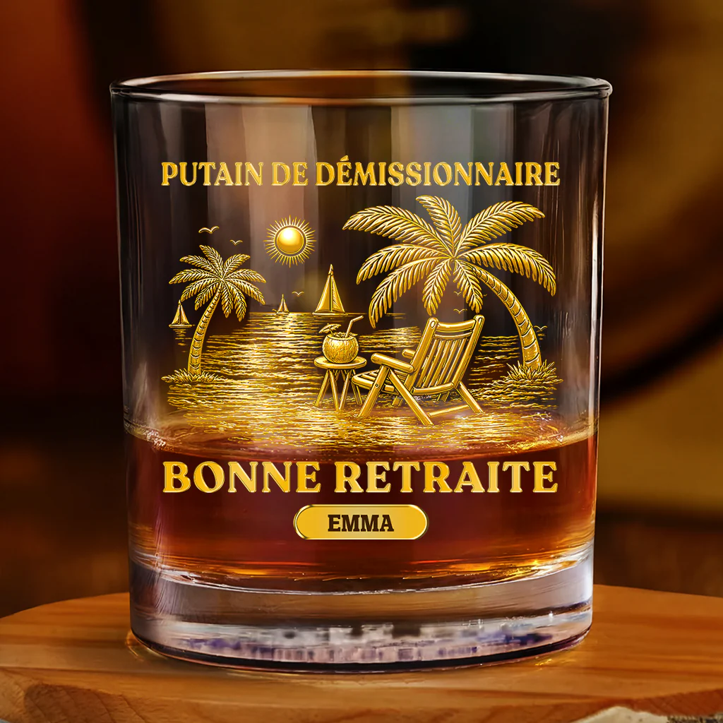 [Effet d'impression 3D] Verre À Whisky Original Personnalisé - Cadeau Pour Retraite Homme Femme - Image 2