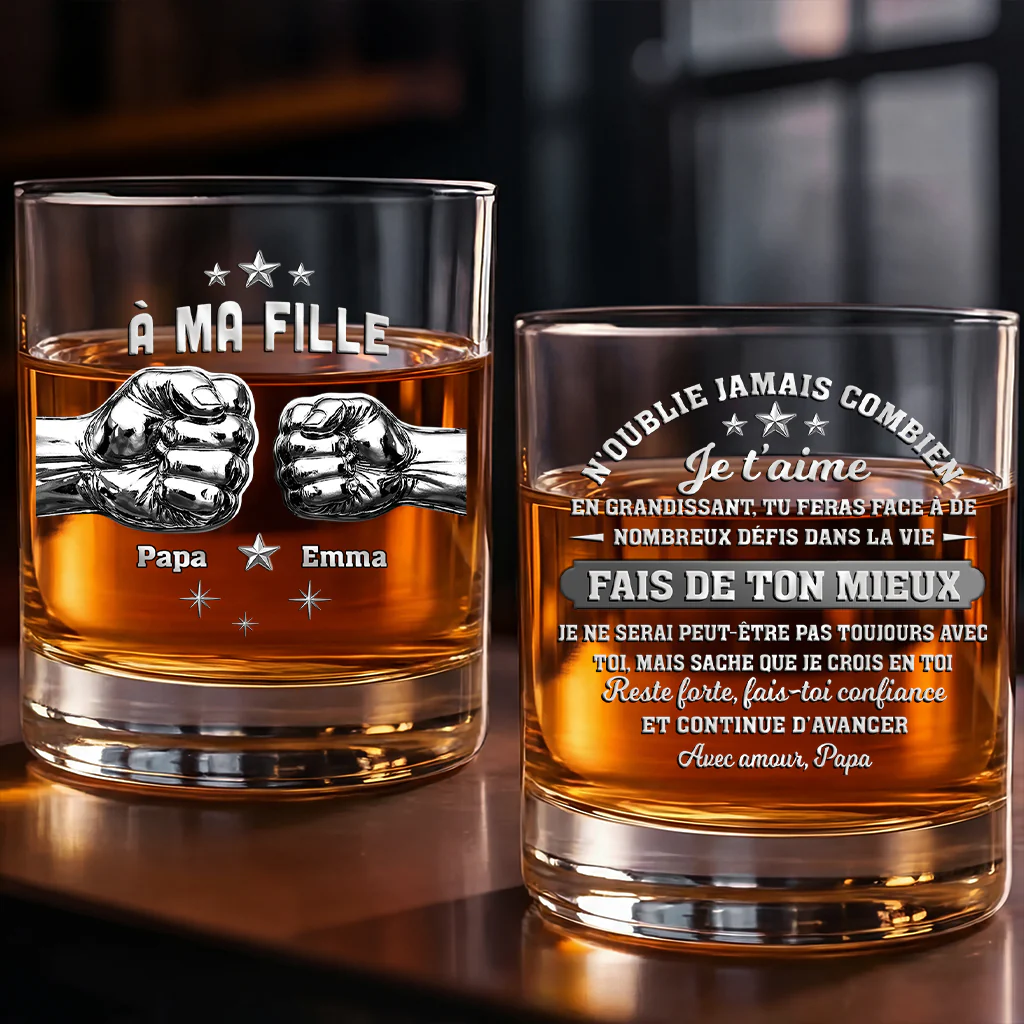 [Effet d'Impression 3D] Verre Whisky Personnalisable - À Mon Fils/Petit-fils/Fille/Petite-fille Je Crois En Toi - Image 2