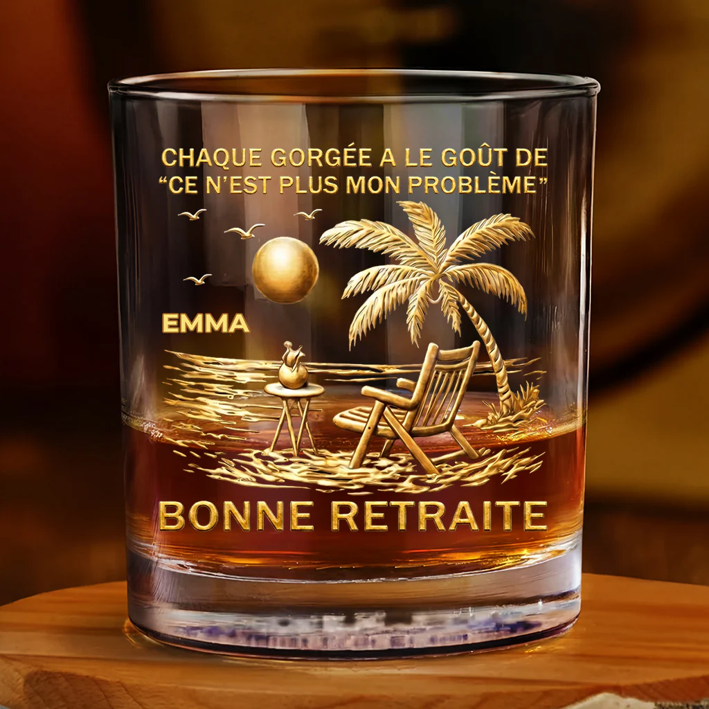 [Effet d'impression 3D] Verre Whisky Personnalisable - Cadeau Retraite Ce N’est Plus Mon Problème - Image 2