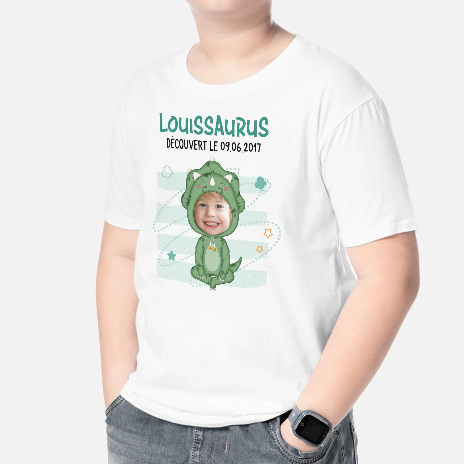 T-Shirt Personnalisé Enfant – Saurus Découverte - Image 2