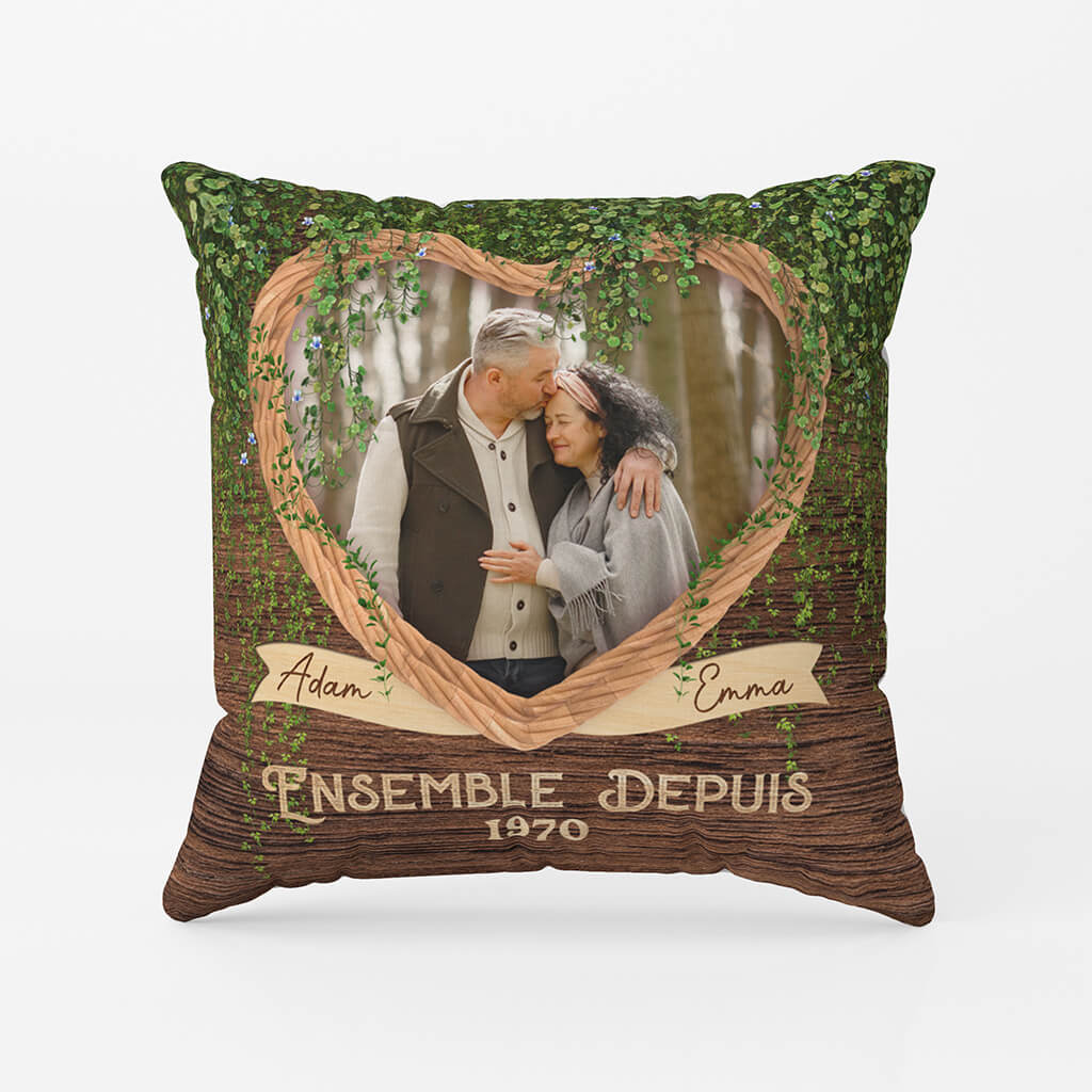 Ensemble Depuis Avec Photo - Coussin Couple Personnalisable
