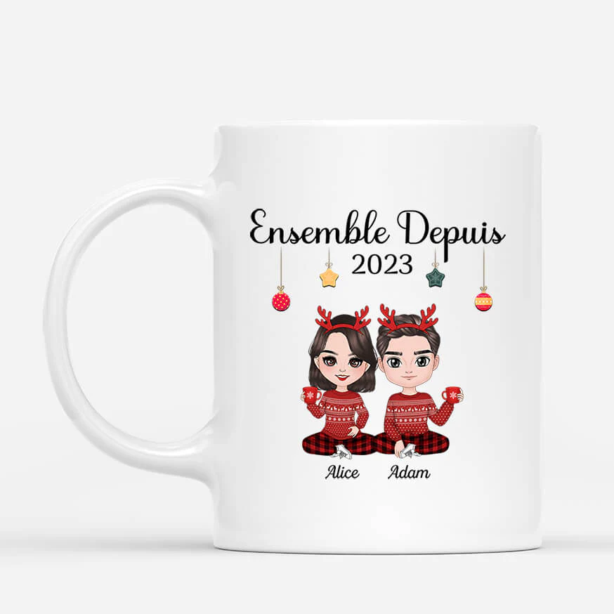 Mug Noël personnalisé – Ensemble Depuis