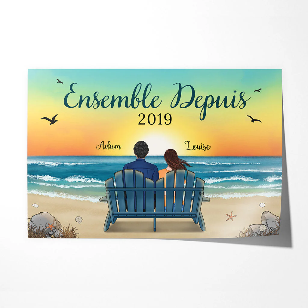 Poster Couple Personnalisé -  Ensemble Depuis