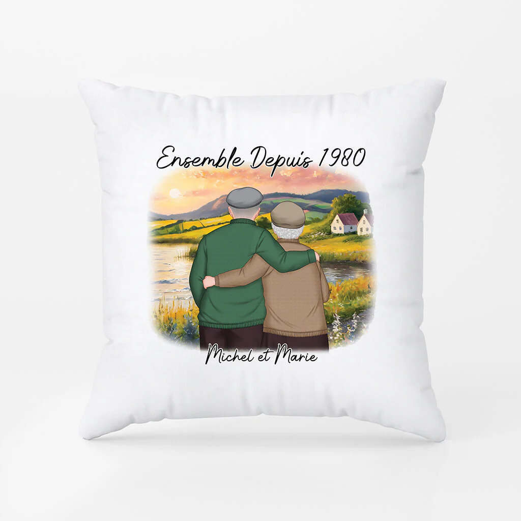 Ensemble Depuis Version Montagnes - Coussin Pour Couple Personnalisé - Image 2