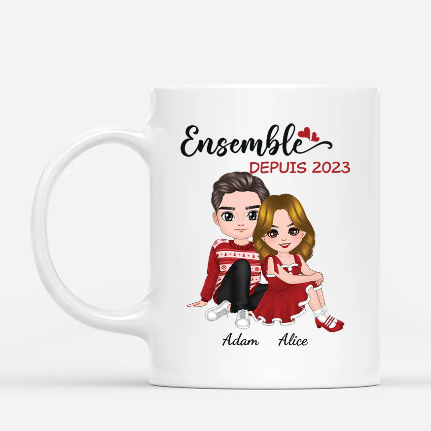 Mug Couple Personnalisé - Ensemble Depuis Version Noël