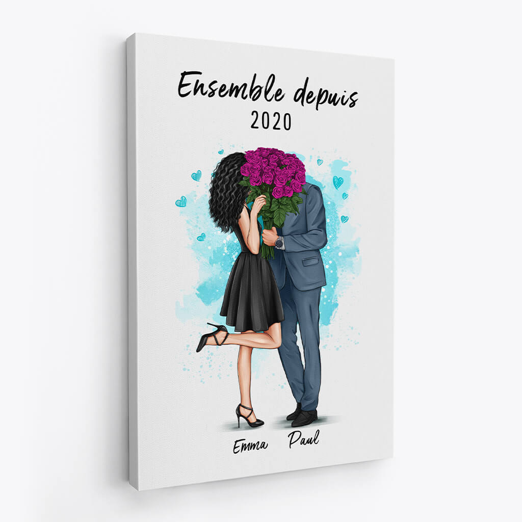 Ensemble Depuis Version Rose - Tableau Personnalisable Pour Couple - Image 2