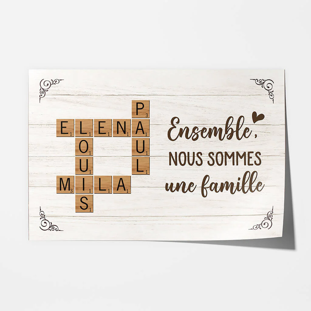 Poster personnalisé famille – Ensemble nous formons une famille