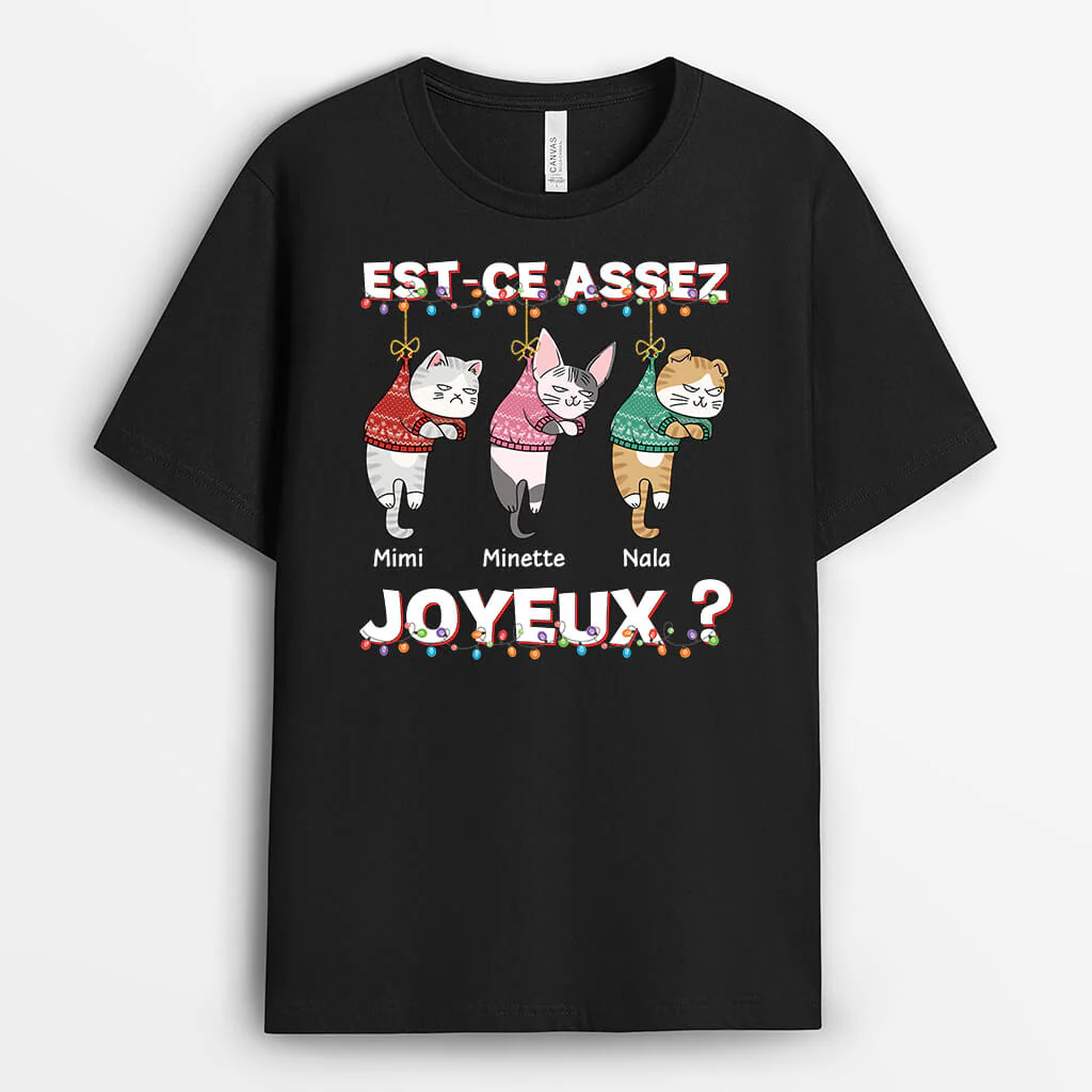 Cadeau De Noël Personnalisé Pas Cher – T-Shirt Chat Malicieux