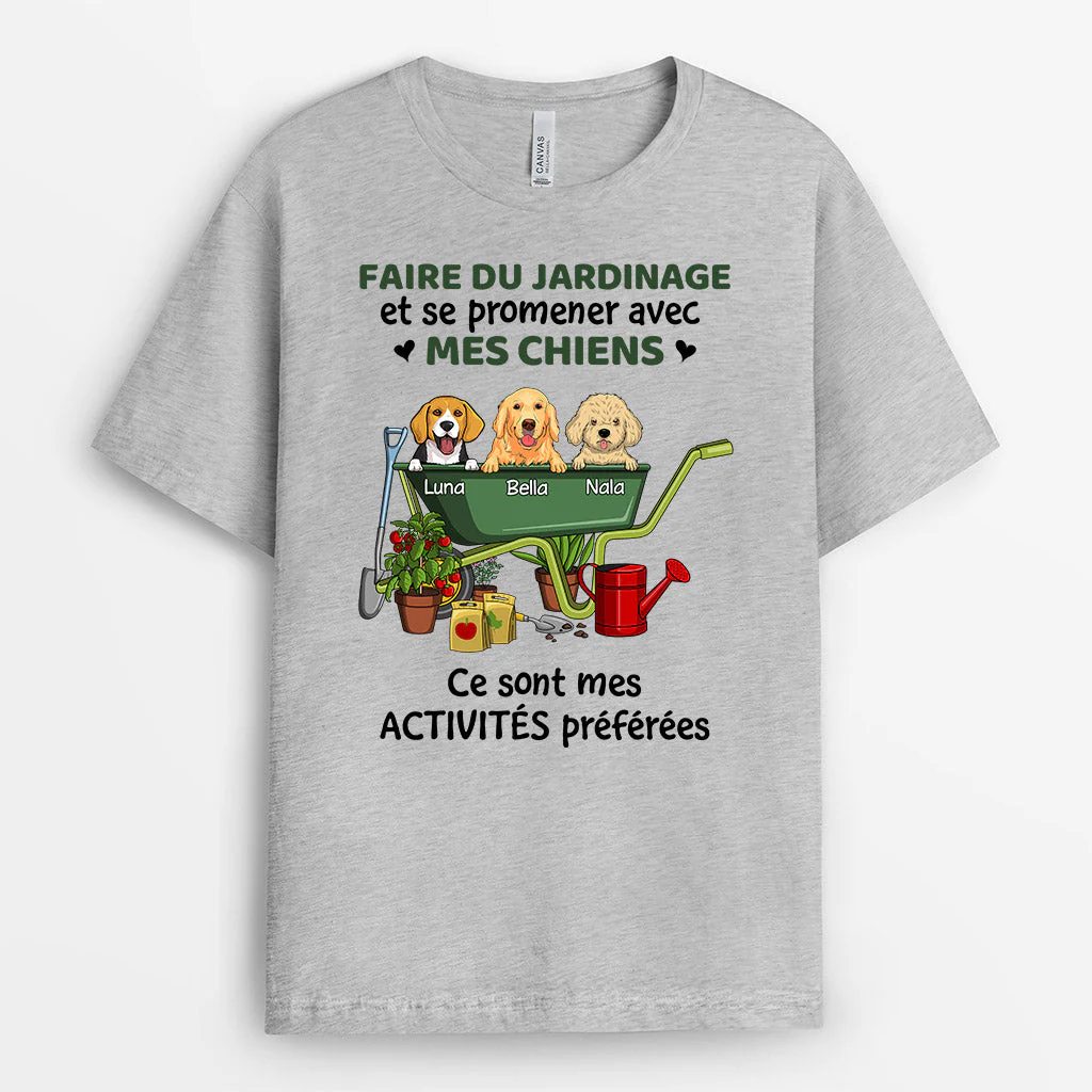 T-shirt pour Chien Personnalisé - Jardinage Avec Mes Chiens