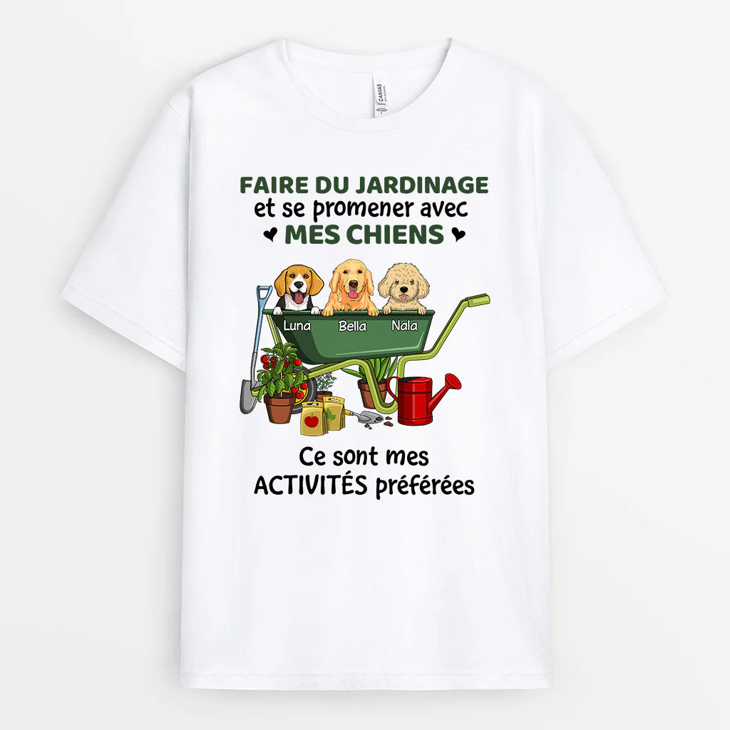 T-shirt pour Chien Personnalisé - Jardinage Avec Mes Chiens - Image 2