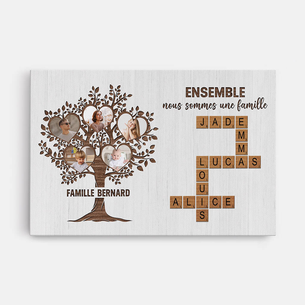 Toile Mots Croisés Famille Avec Photo Personnalisée
