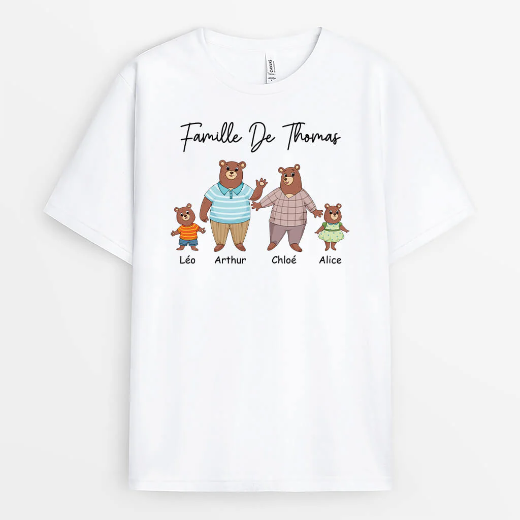 Tee Shirt Famille Ours Personnalisé avec Noms