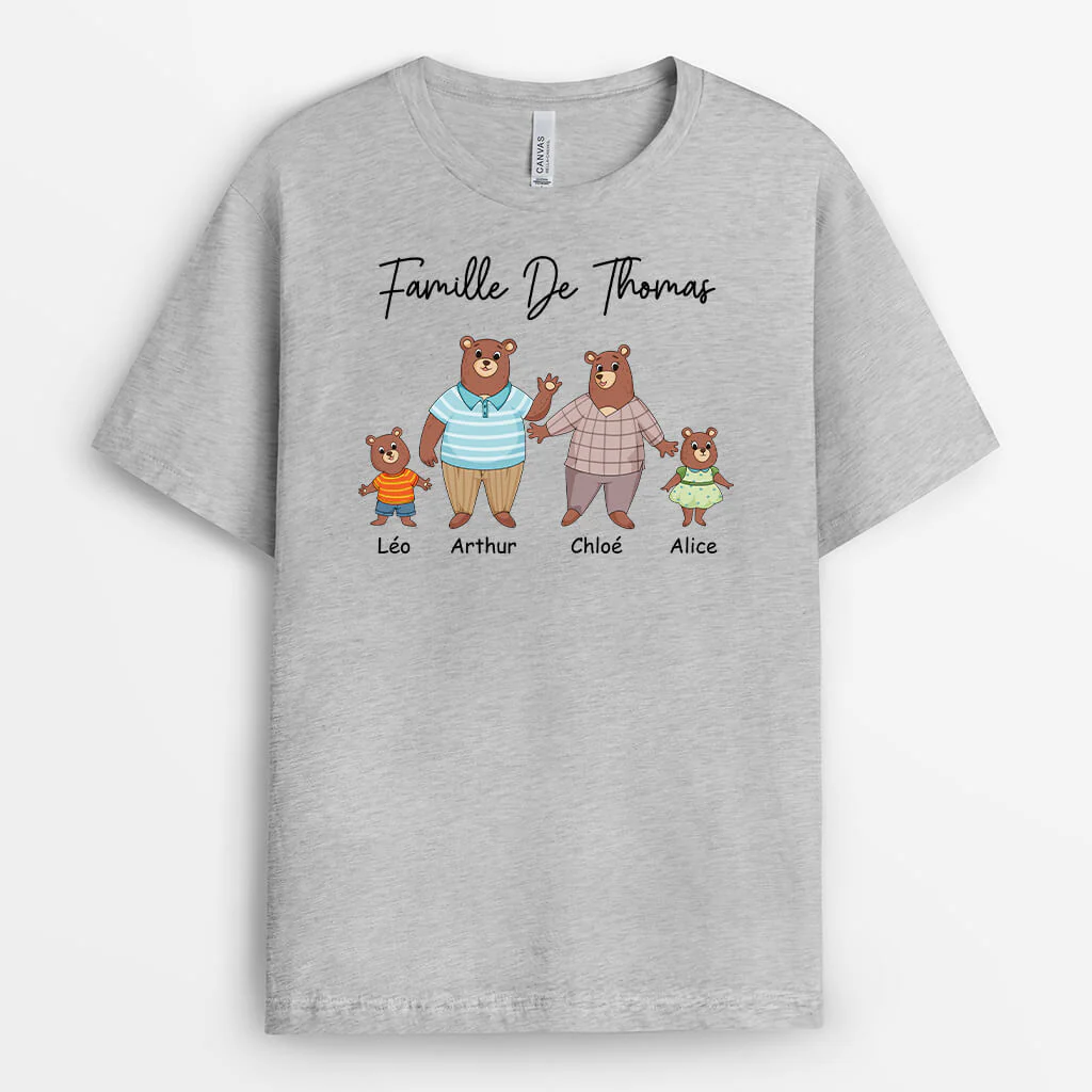 Tee Shirt Famille Ours Personnalisé avec Noms - Image 2