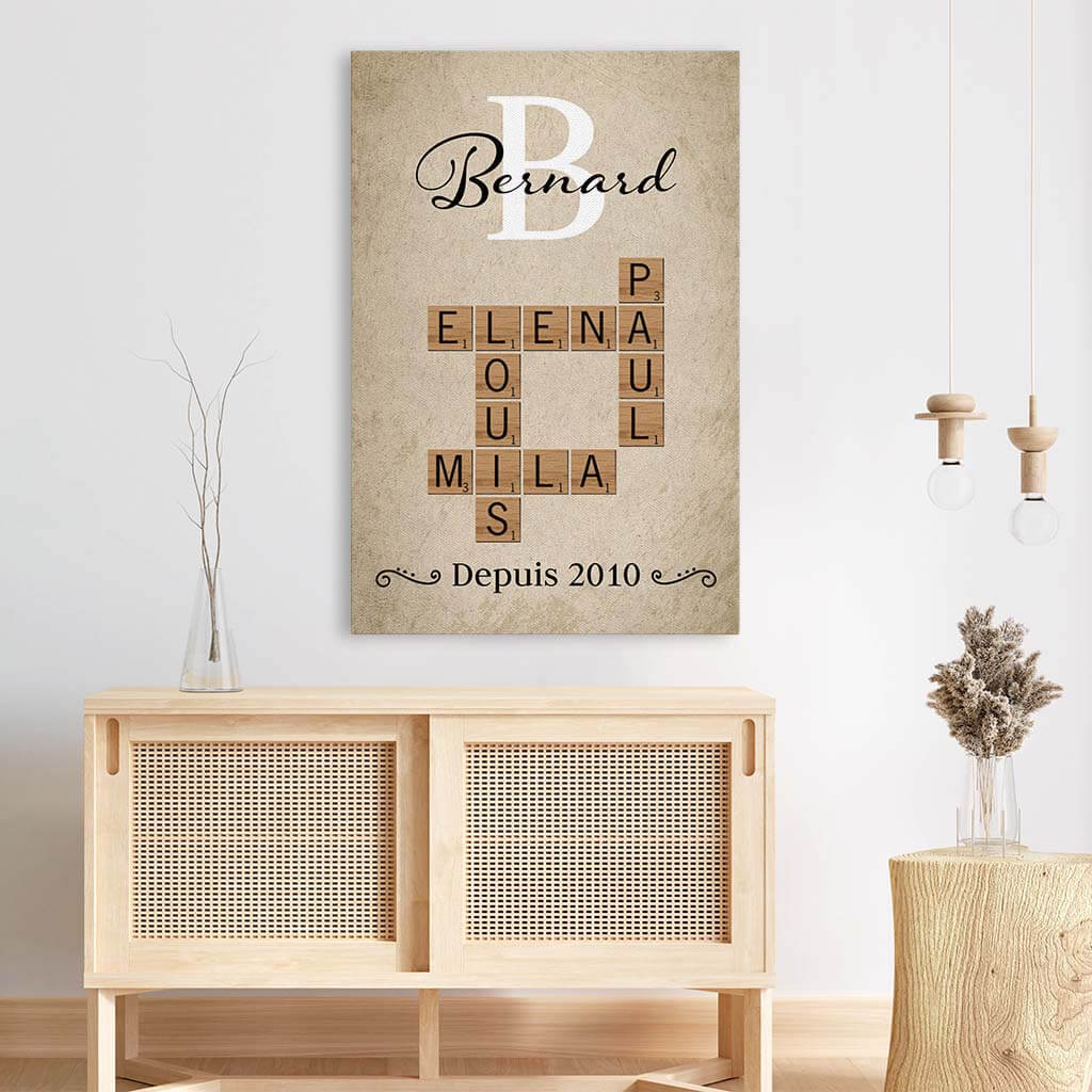 Idée mot croisé personnalisé – Tableau famille & date fondatrice - Image 3