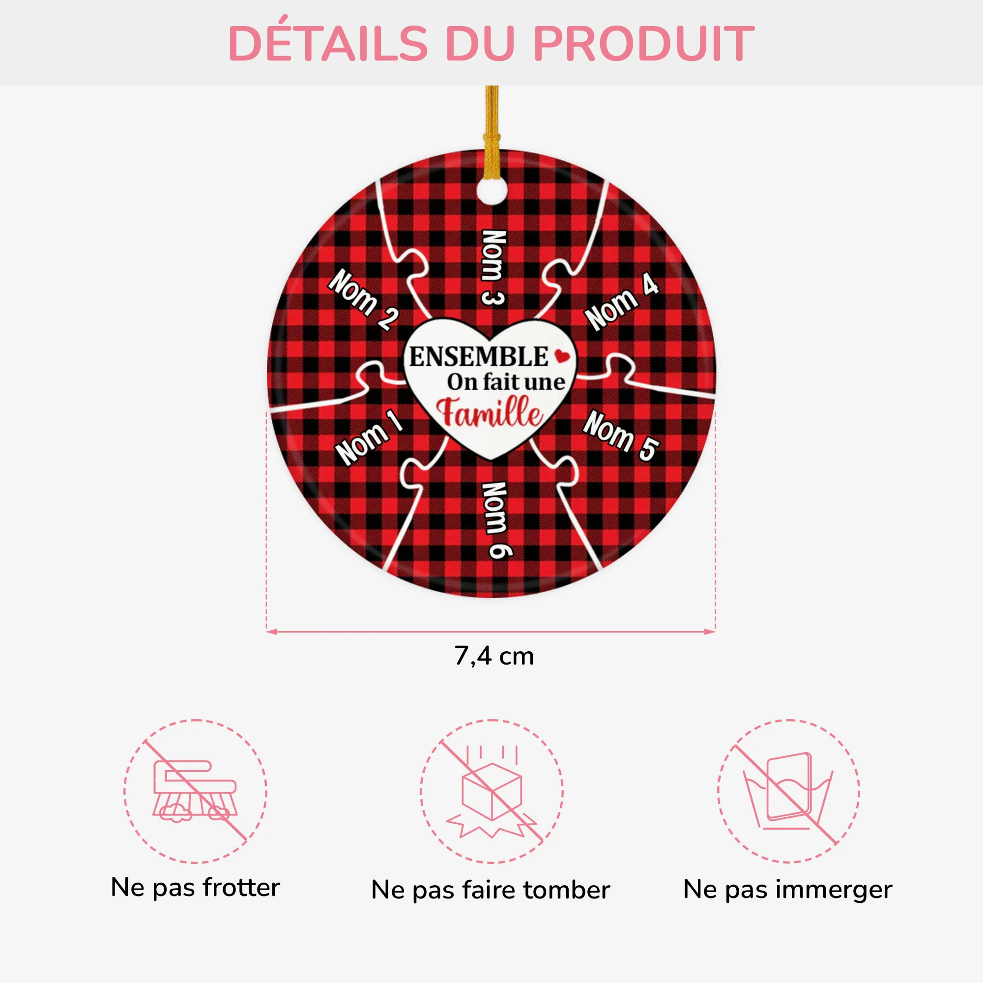 Ornement Famille Pièces Personnalisé - Image 3